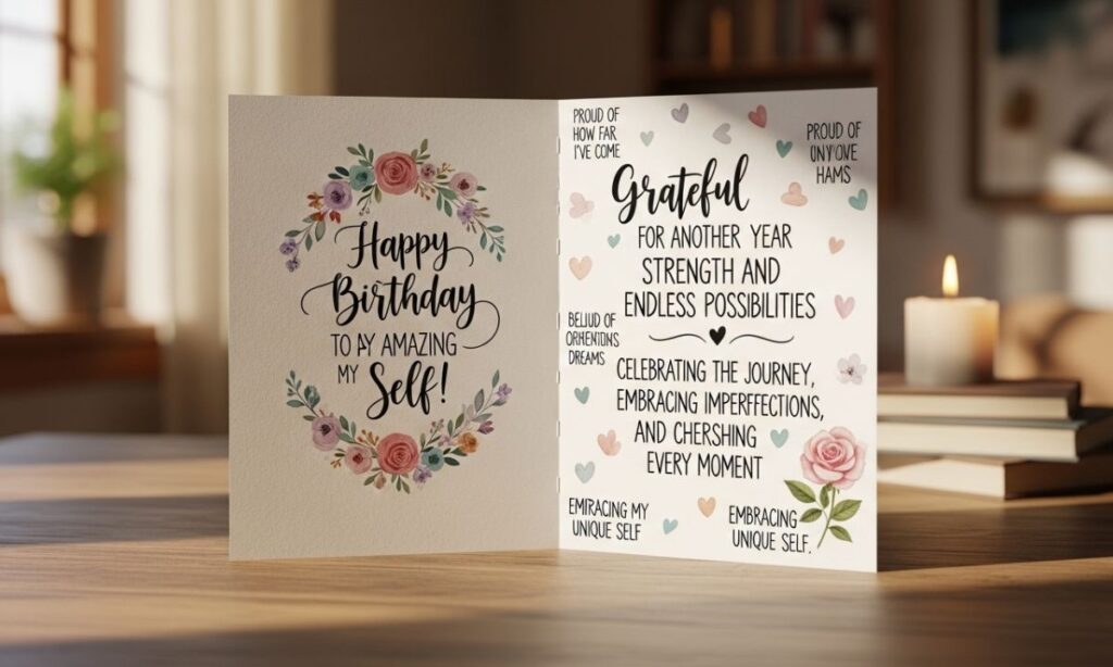 Heartfelt Birthday Greetings For Myself & Self-Appreciation Messages