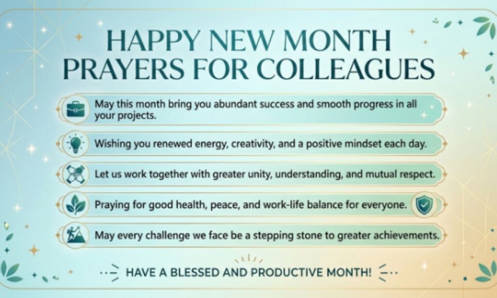 Happy New Month Prayers for Colleagues
