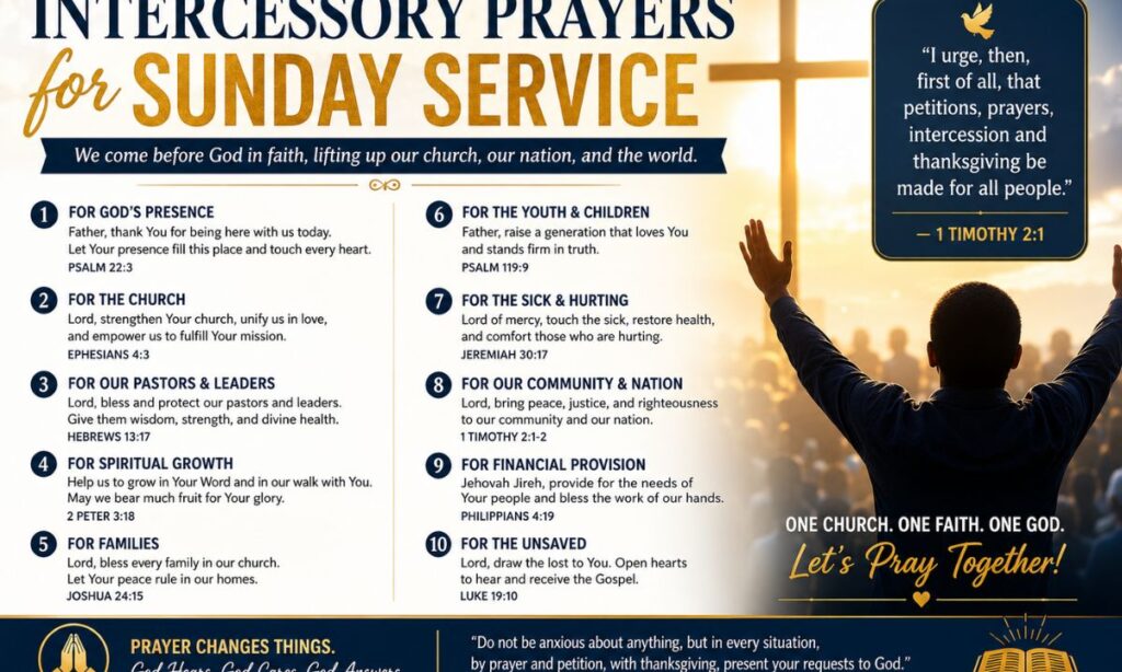 Intercessory Prayers for Sunday Service