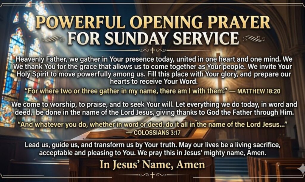Powerful Opening Prayer for Sunday Service with Bible Verses