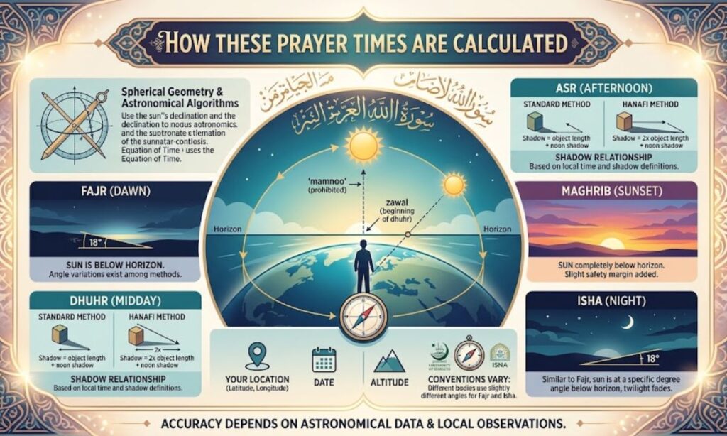 How These Prayer Times Are Calculated