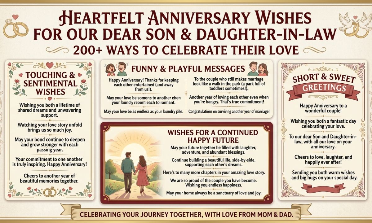 200+Heartfelt Anniversary Wishes for Son and Daughter-in-Law