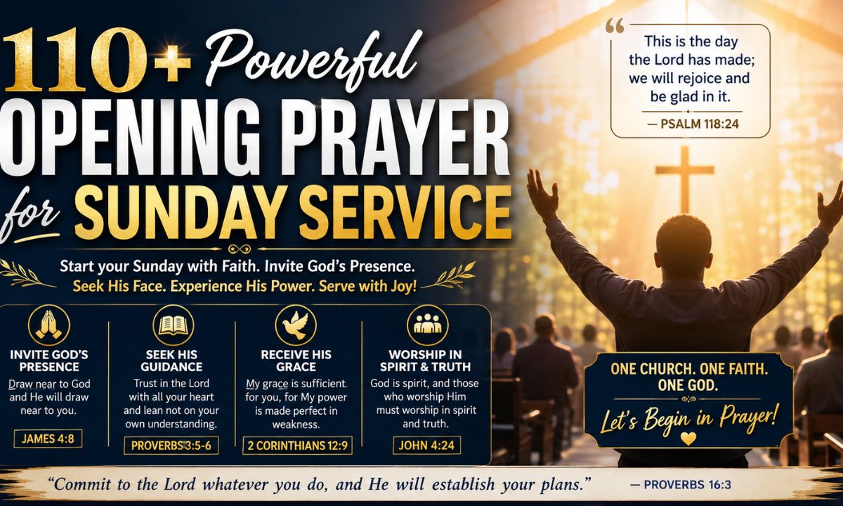 110+ Powerful Opening Prayer for Sunday Service with Bible Verses